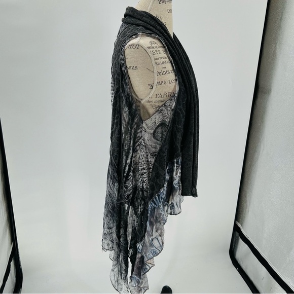 Fleur de Lis Flowy Sheer Kimono Cardigan Size small legenlok - Picture 5 of 6